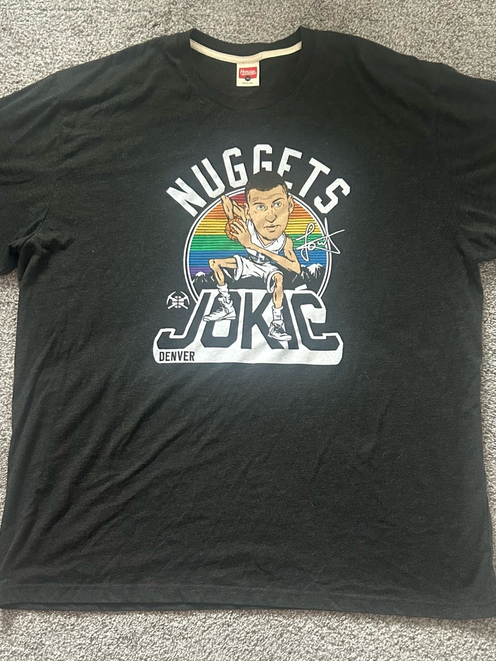 Homage Denver Nuggets Nikola Jokic Shirt Mens 3XL Black Caricature NBA Tee